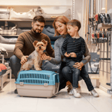 Pet travel crate and accessories for dogs.