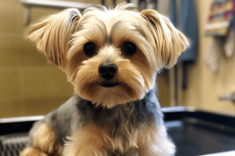 Dog Yorkie puppy, small dog, silky fur, pet care, adorable dog, indoor, cute dog, Yorkshire Terrier.