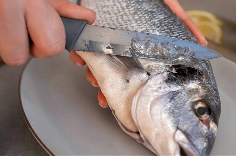 Healthy fish for dog diet, raw fish being prepared for nutritious dog meals.