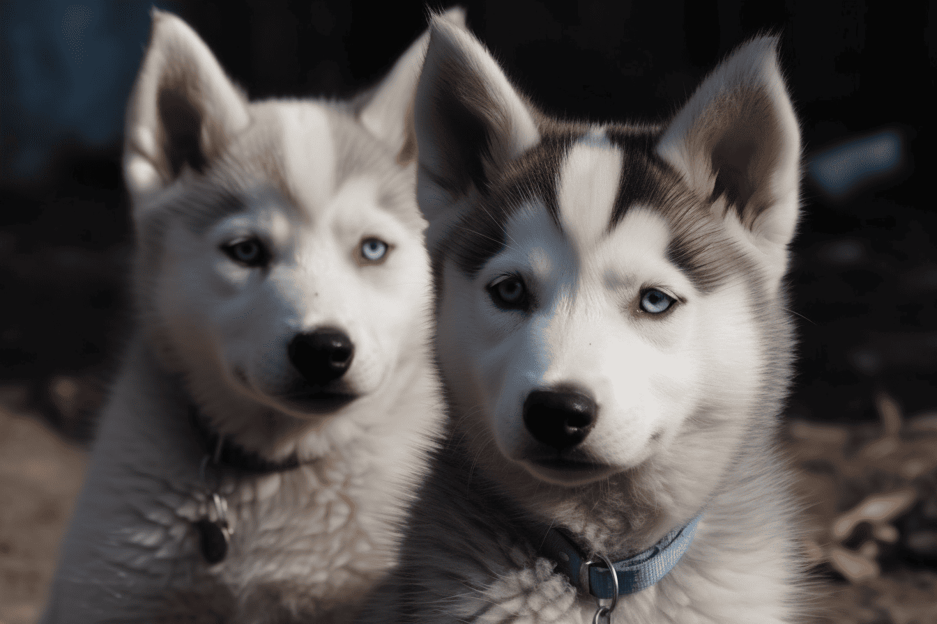 Adorable Siberian Husky puppies with striking blue eyes, perfect for dog lovers and pet owners.