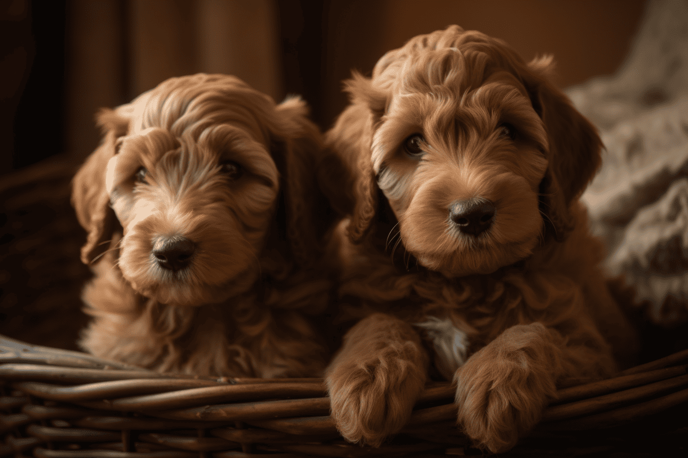 Adorable-labradoodle-puppies-cozy-basket.