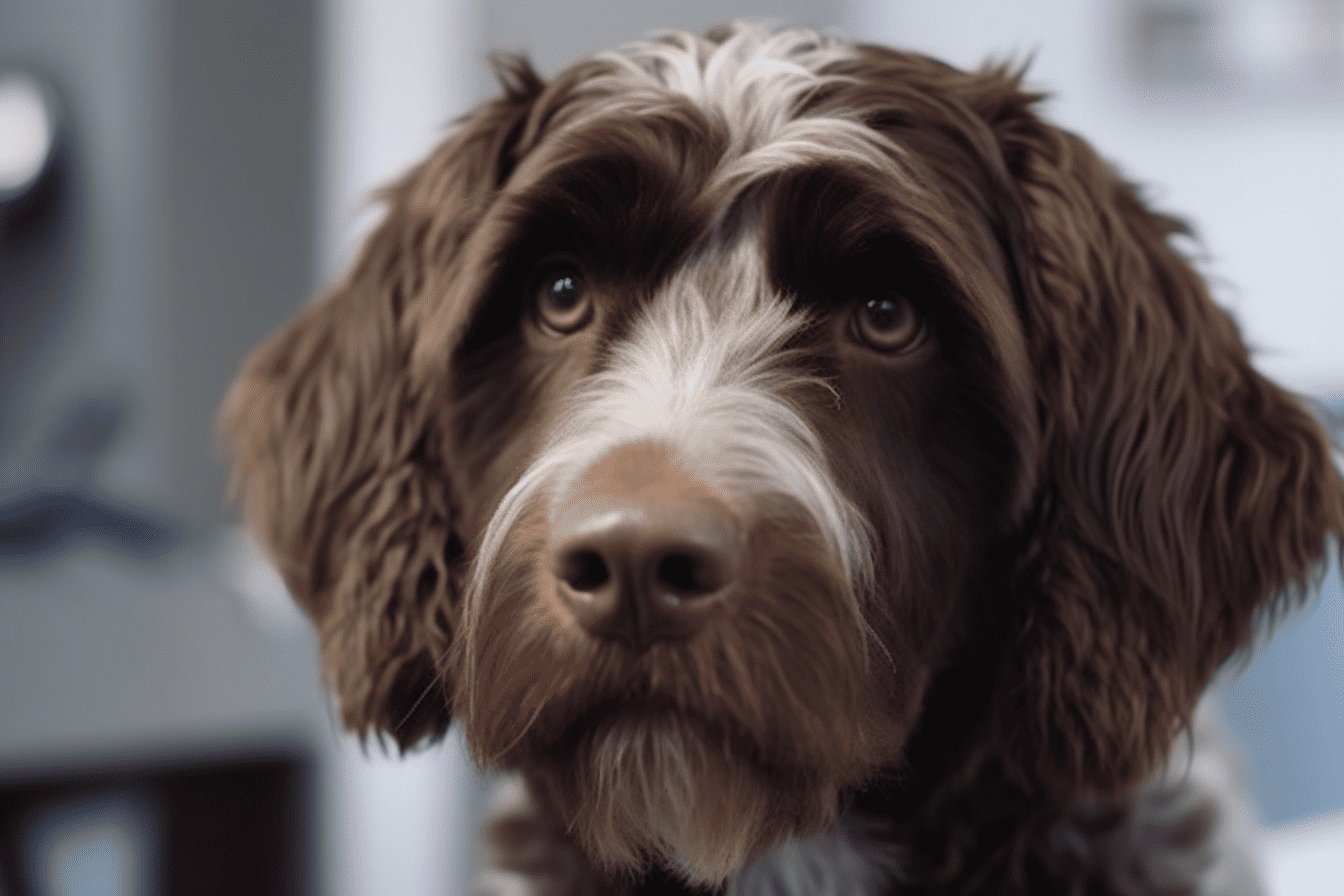 Adorable brown and white puppy with soulful eyes, perfect for dog lovers on Dogfix.com.