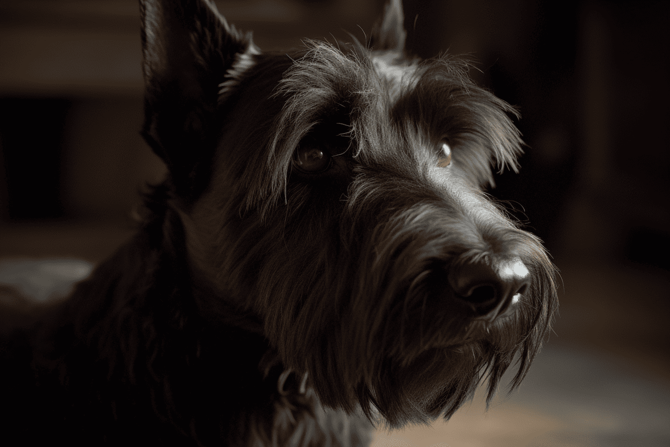 Elegant black and silver Schnauzer dog close-up.