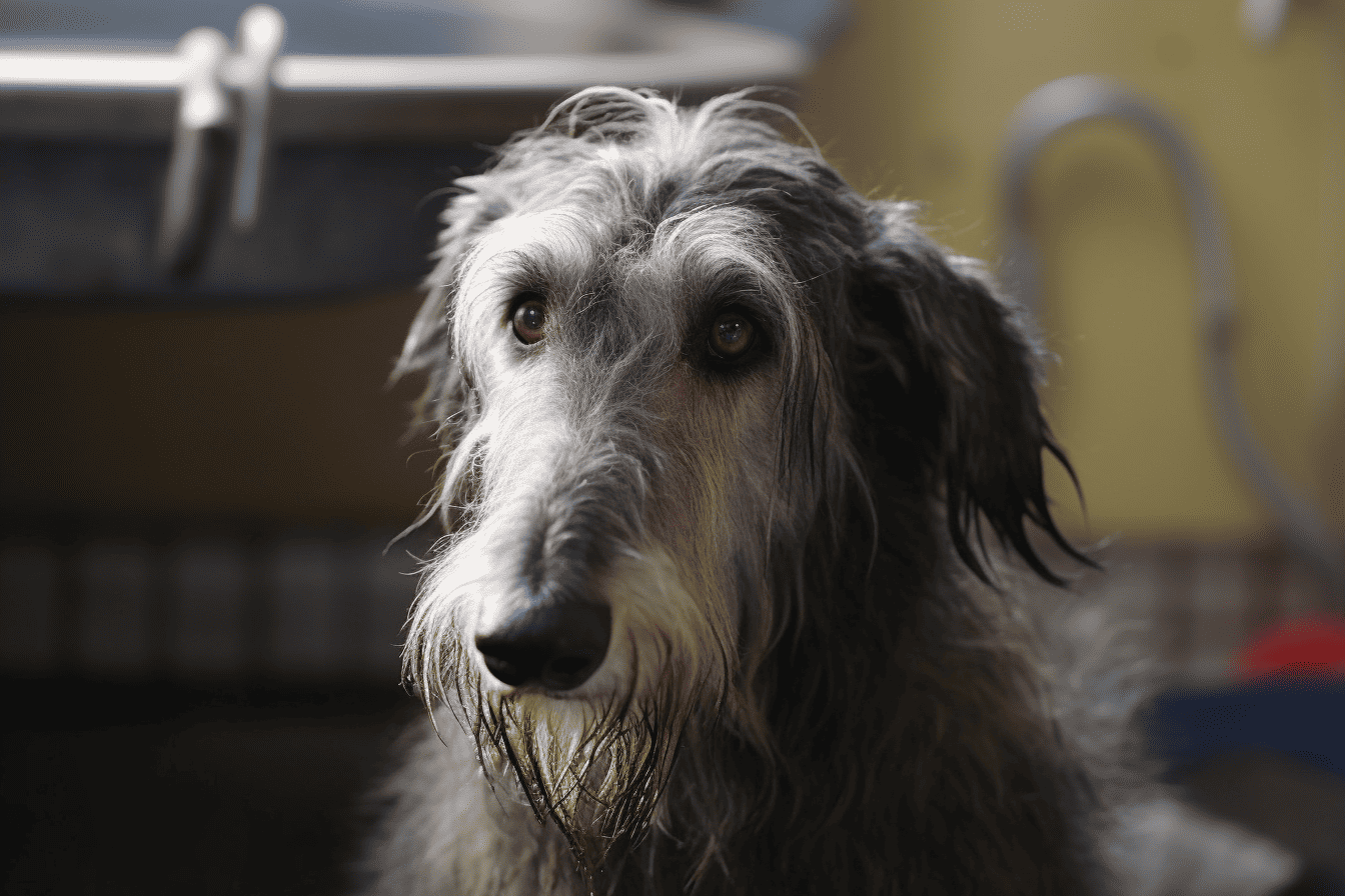 Dog looking clean and well-groomed with shiny fur.