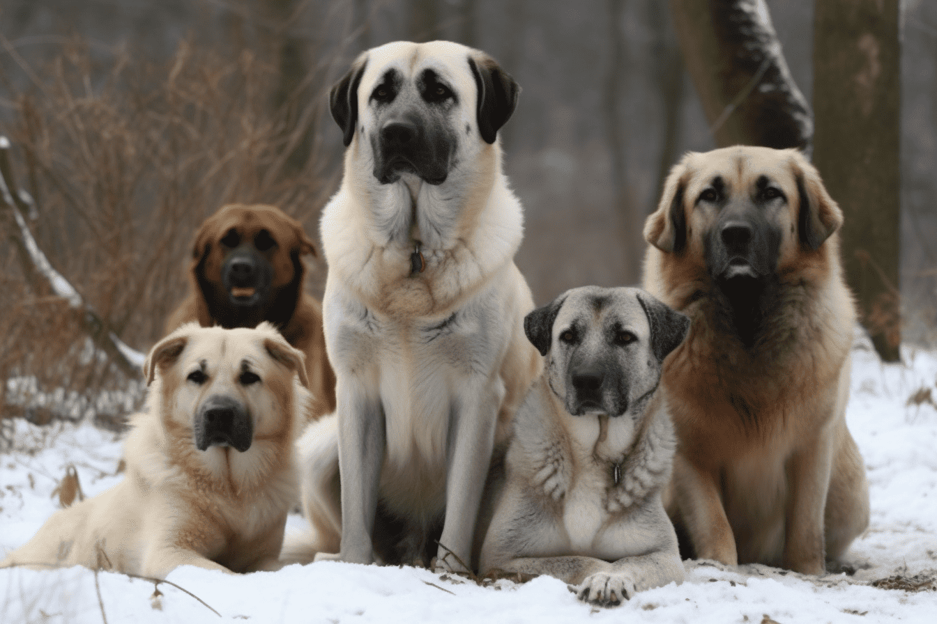 Adorable dogs in snow, loyal and friendly, enjoying outdoor winter adventure.