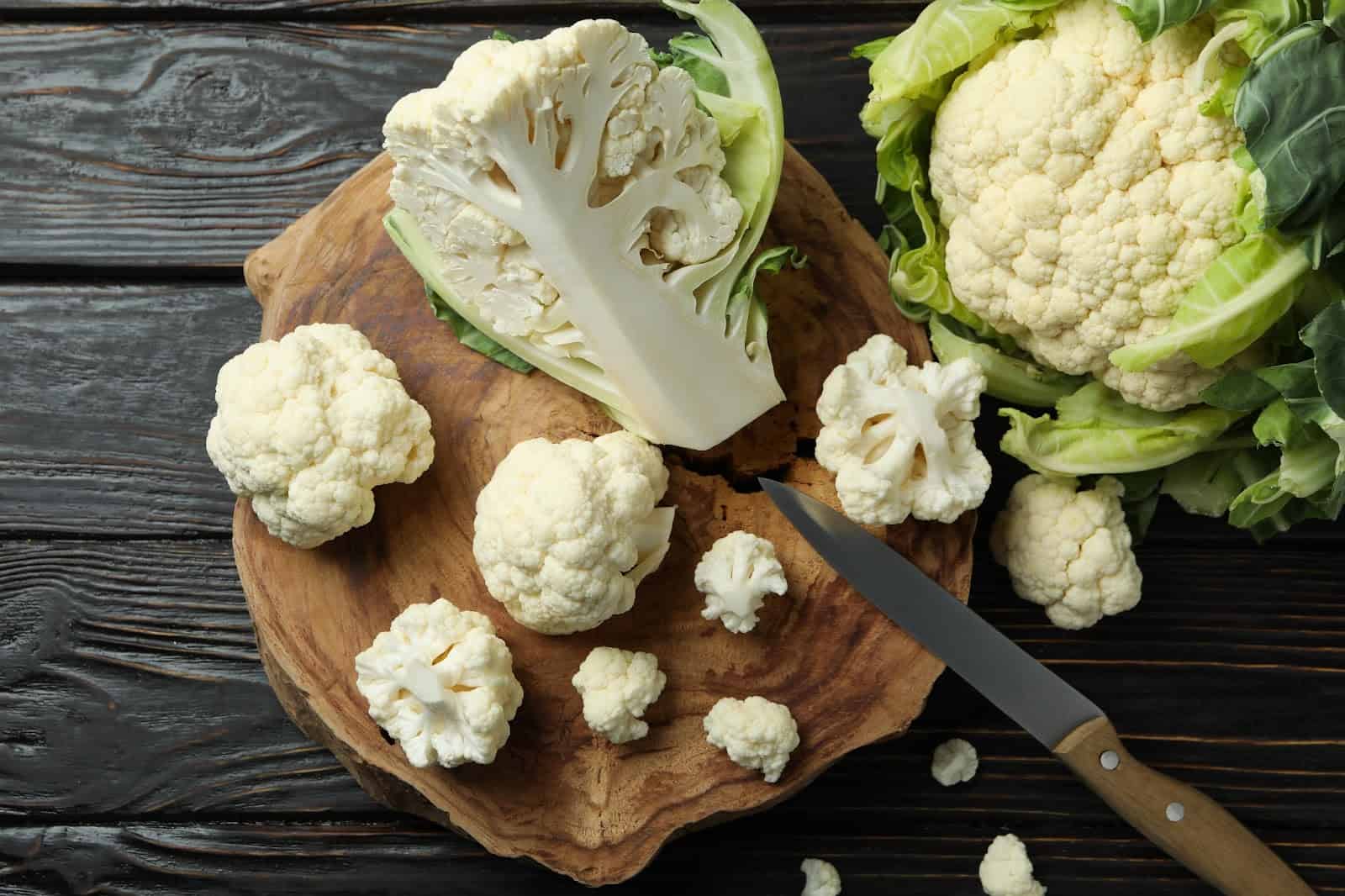 Healthy fresh cauliflower for dog nutrition and meal prep. Perfect for homemade dog food and treats.