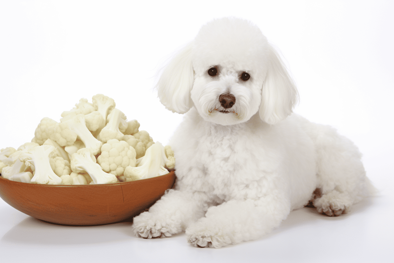 Dog breed with cauliflower nutrition.