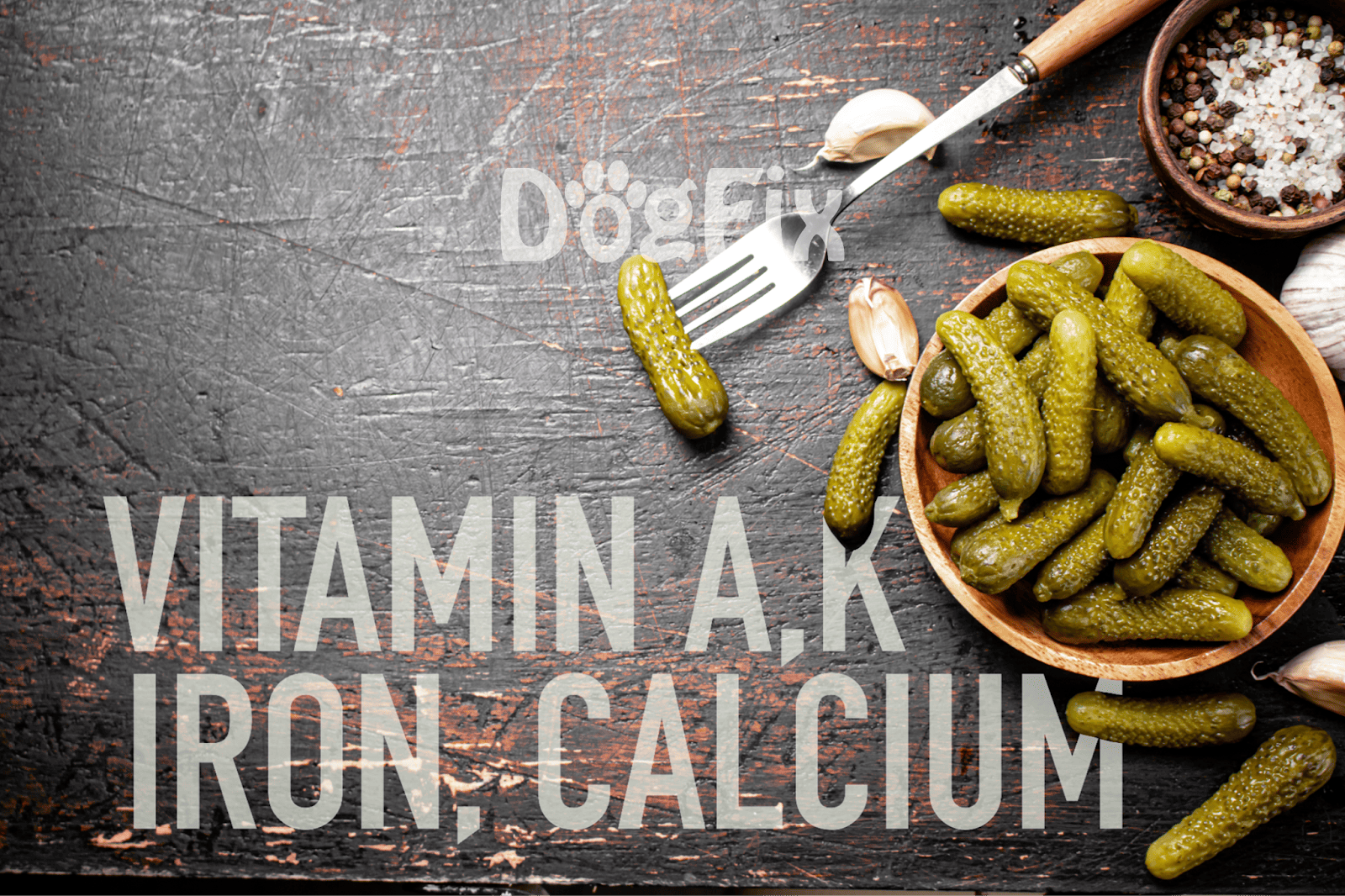 Healthy homemade pickles with garlic and spices, perfect for dog nutrition and vet-approved snacks.