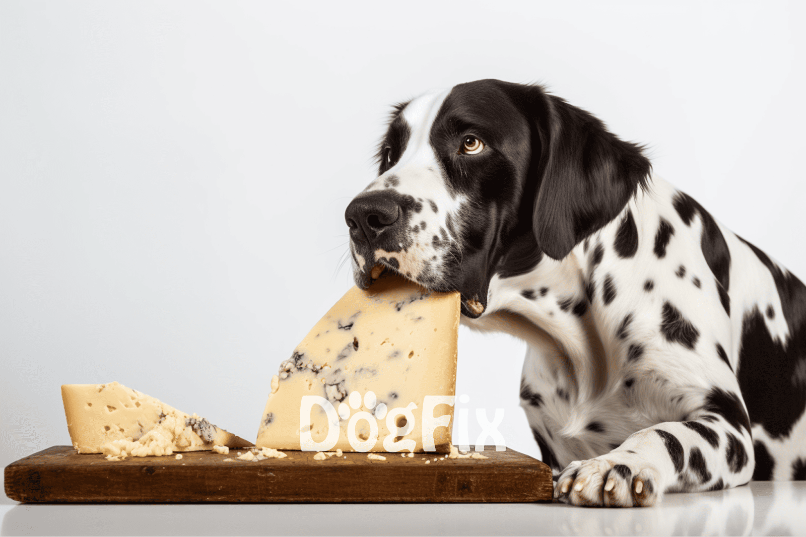 Dog chewing cheese, healthy dog treats, cheese and dog food, dog nutrition, dog snack.