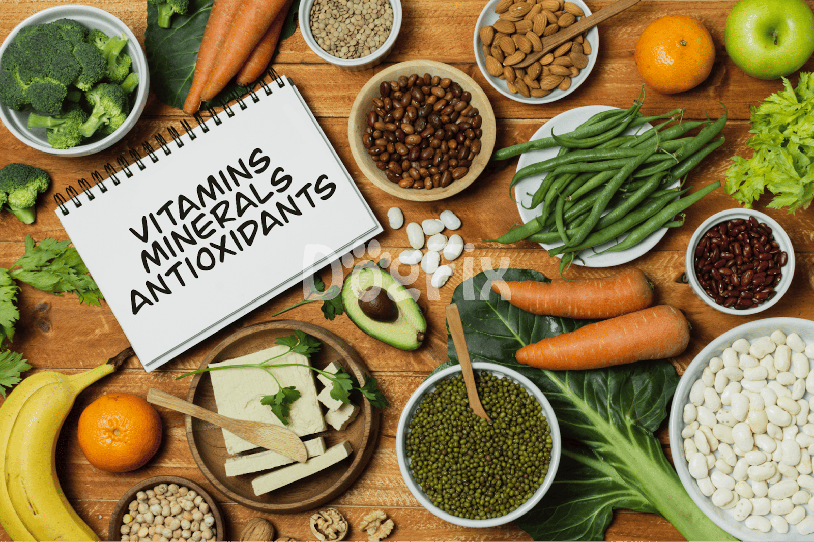 Nutritional superfoods for dogs include vegetables, beans, and fruits rich in essential vitamins and antioxidants.