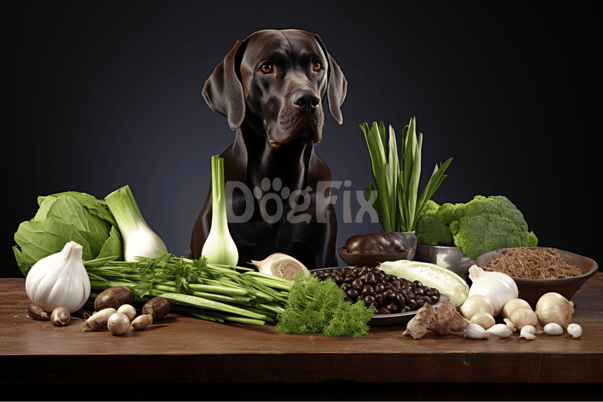 Dog-friendly vegetables and herbs for healthy canine nutrition.