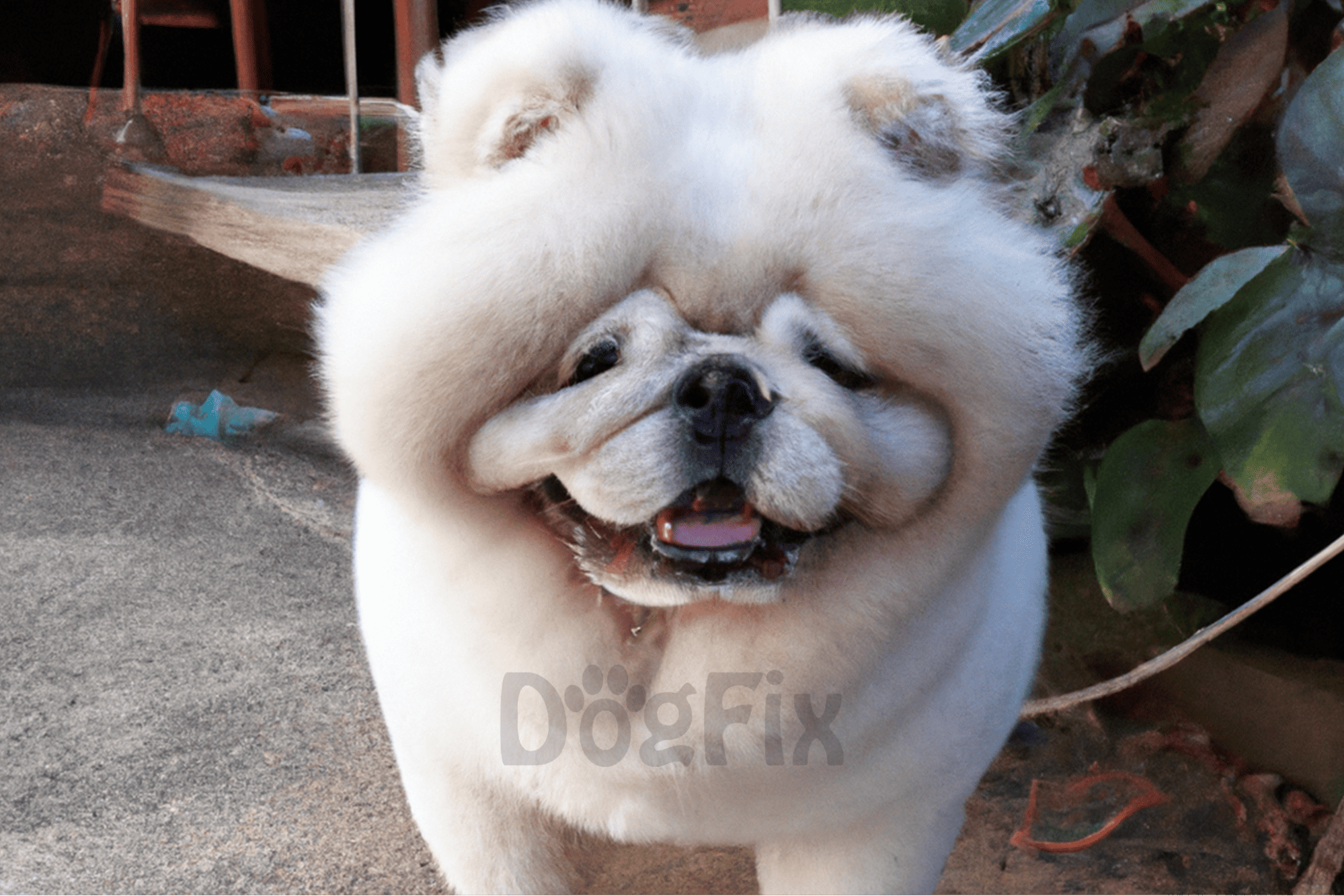 Adorable white pug puppy smiling outdoors, showcasing playful and loving dog behavior. Perfect for dog lovers and pet care.