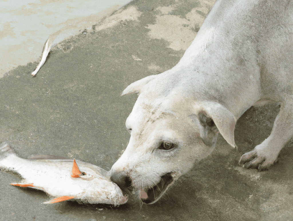 Dog tugging fish toy for play and training.