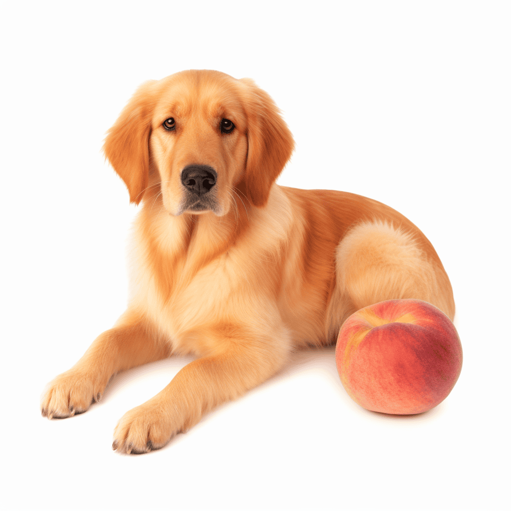 Cute Golden Retriever with Peach.