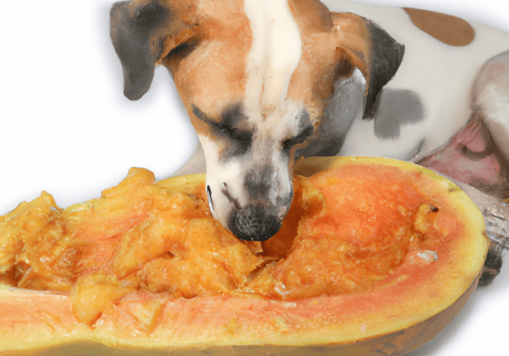 Dog enjoying pumpkin and sweet potato dog food bowl for nutritional health.