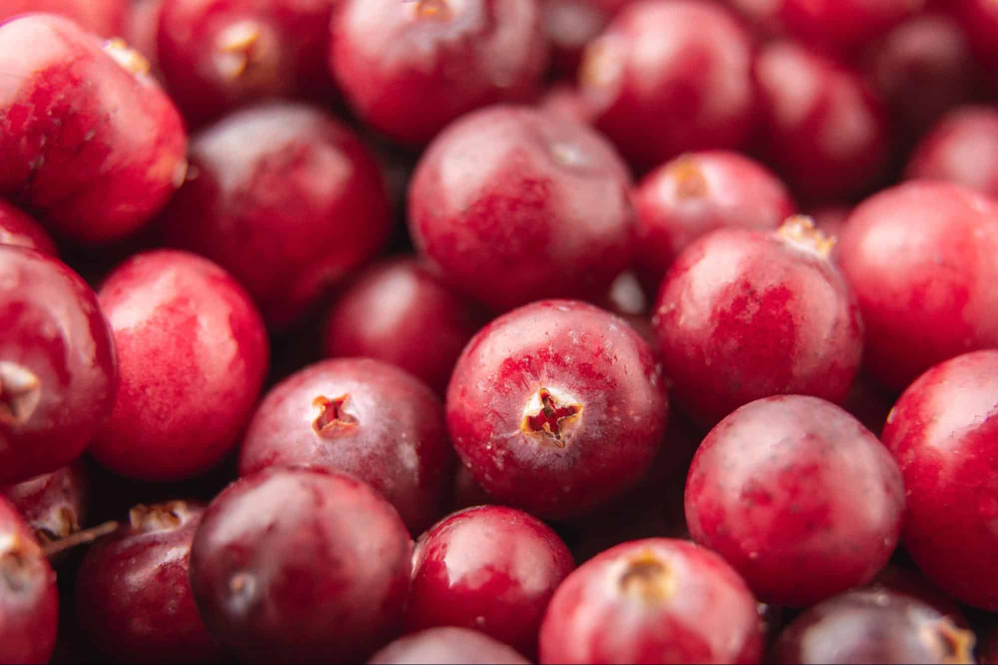 Bright red, ripe cranberries, perfect for health-conscious diets and cooking.