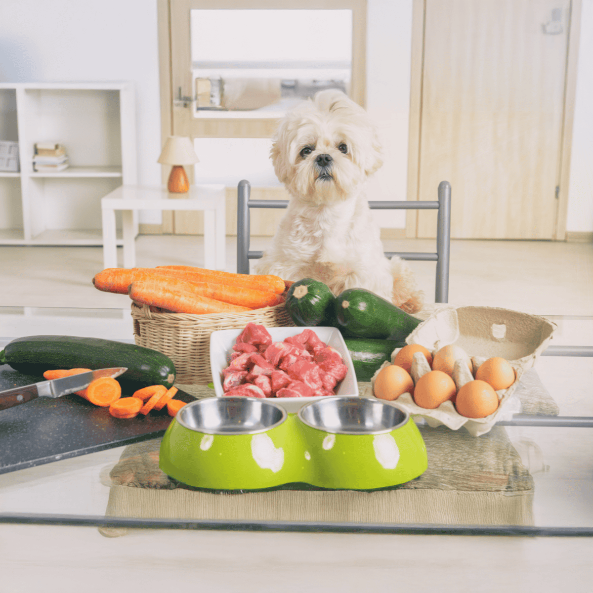 High-quality fresh dog food with meat and vegetables for optimal pet nutrition.