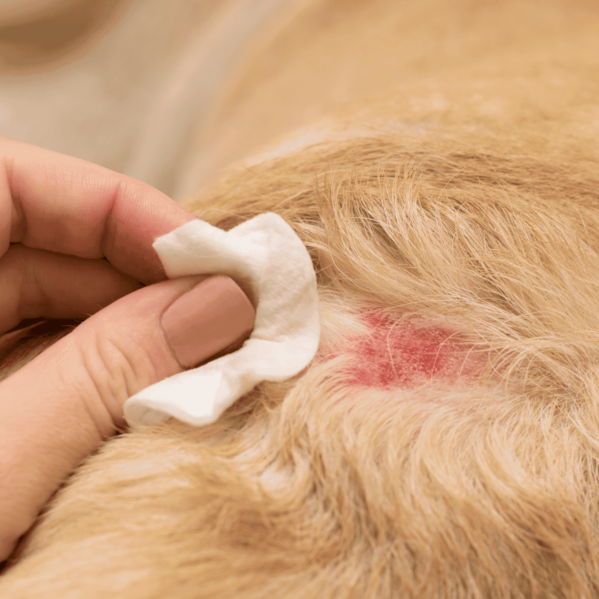 Dog itching skin relief with allergy treatment and soothing spray.